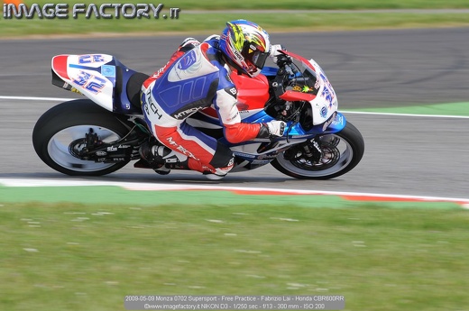 2009-05-09 Monza 0702 Supersport - Free Practice - Fabrizio Lai - Honda CBR600RR